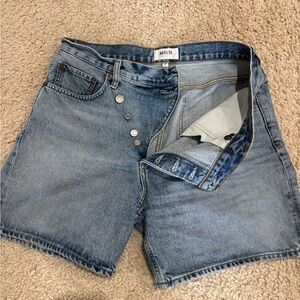 Agolde Light Wash Button-Fly Denim Shorts like new!